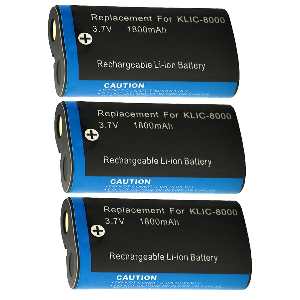 For Kodak Camera Battery KLIC-8000 K8000 3.7V 1800mAh Batteries