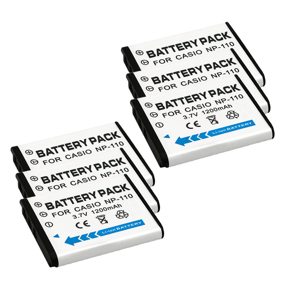 For Casio NP-110 CNP110 Battery Cas Exilim EX-FC200S, EX-Z2000, EX-Z3000 1200mAh Camera Batteries