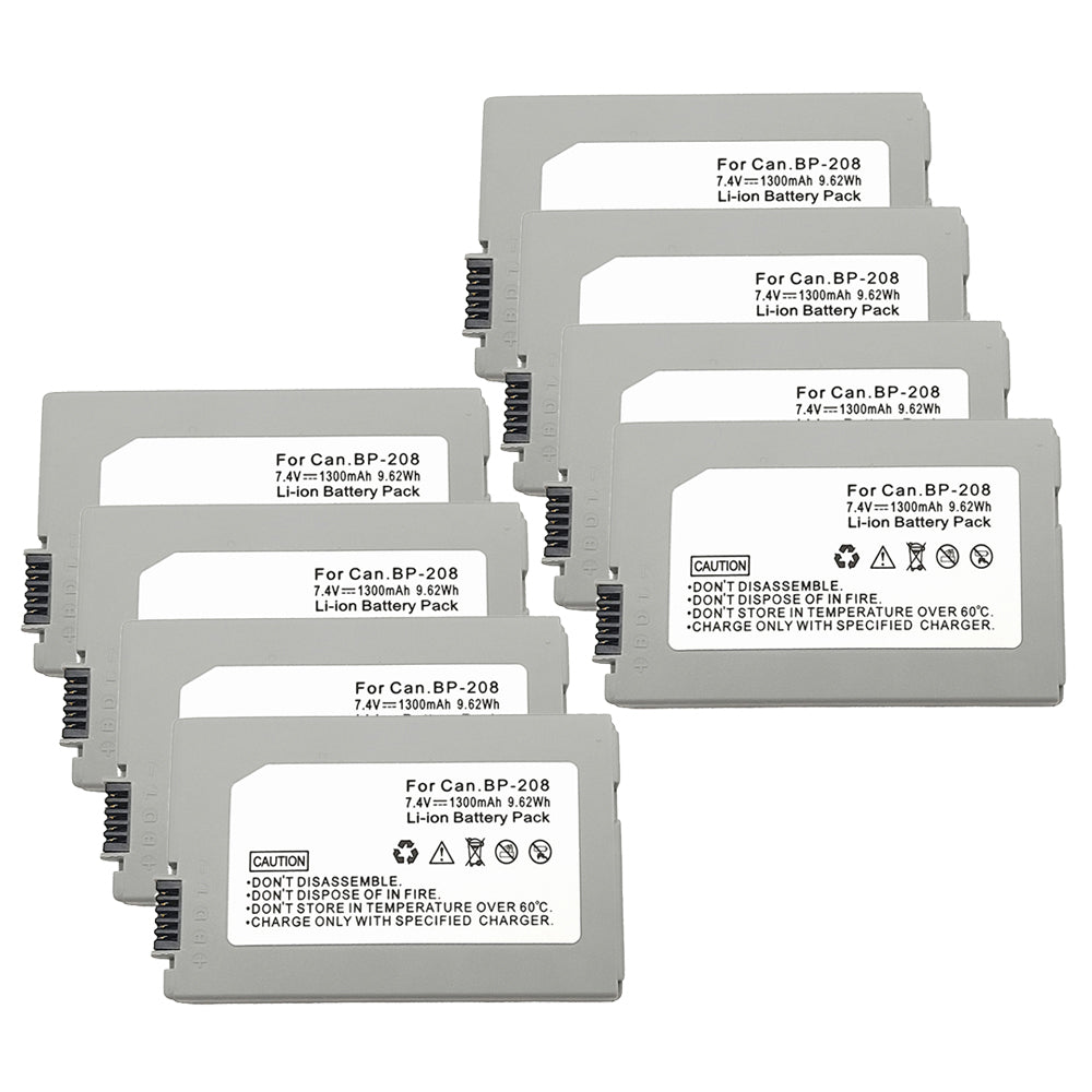 For Canon BP-208 Battery DC10 IViS DC22  MVX1Si 1300mAh Camera Batteries