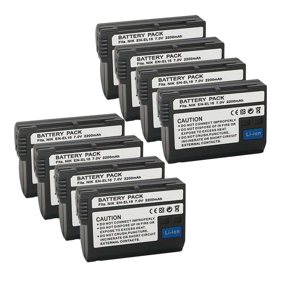 For Nikon EN-EL15A/15B/15C Battery  1 V1 D500  D600 D610  D750 D780  D800 D800E 2200mAh Camera Batteries