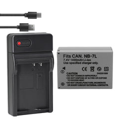 NB-7L 7.4V 1400mAh Li-ion Battery and Charger  Replacement for Canon PowerShot G10, PowerShot G10 IS, PowerShot G10IS, PowerShot G11, PowerShot G12, PowerShot SX30 IS, PowerShot SX30IS Digital Cameras