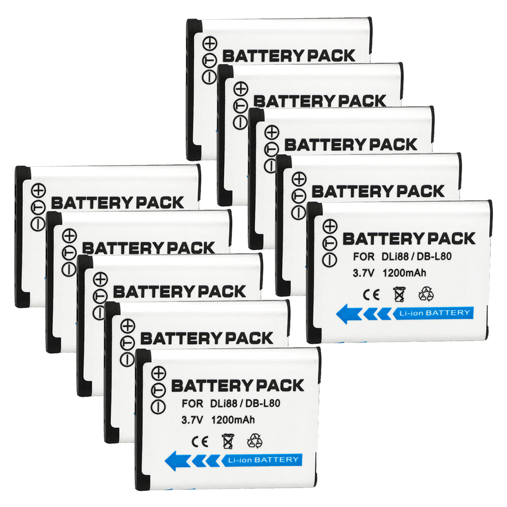 For Sanyo Camera Battery DB-L80 DB-L80A 3.7V 1200mAh Batteries