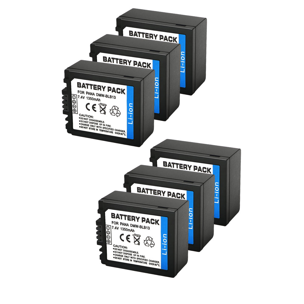 For Panasonic DMW-BLB13 Battery  Lumix DMC-G1, DMC-G2, DMC-G10, DMC-GF1, DMC-GH1 1350mAh Camera Batteries