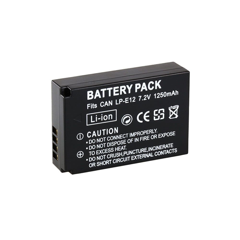 2-Pack of LP-E12 Batteries and USB Battery Charger for Canon EOS-M, EOS M2, EOS M10, EOS M50, EOS M50 Mark II, EOS M100, EOS M200, SX70 HS, Rebel SL1 Digital