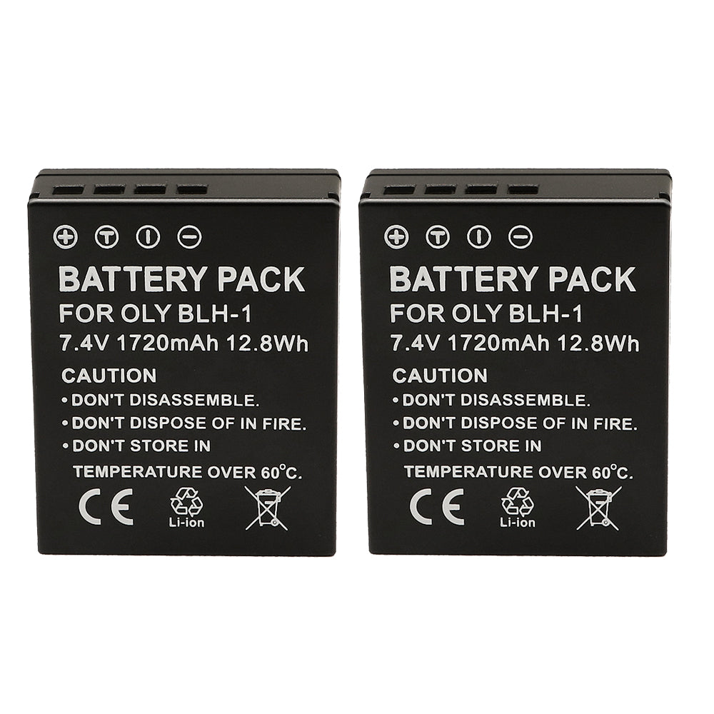 For Olympus BLH-1 (Fully Decoded) Battery OM-D E-M1 Mark II, OM-D E-M1 Mark III, OM-D E-M1X 1720mAh Camera Batteries