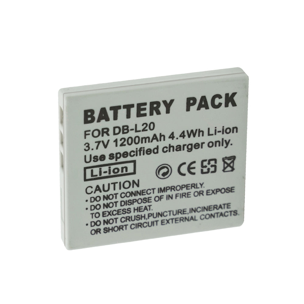 For Sanyo Camera Battery DB-L20 3.7V 1200mAh Batteries