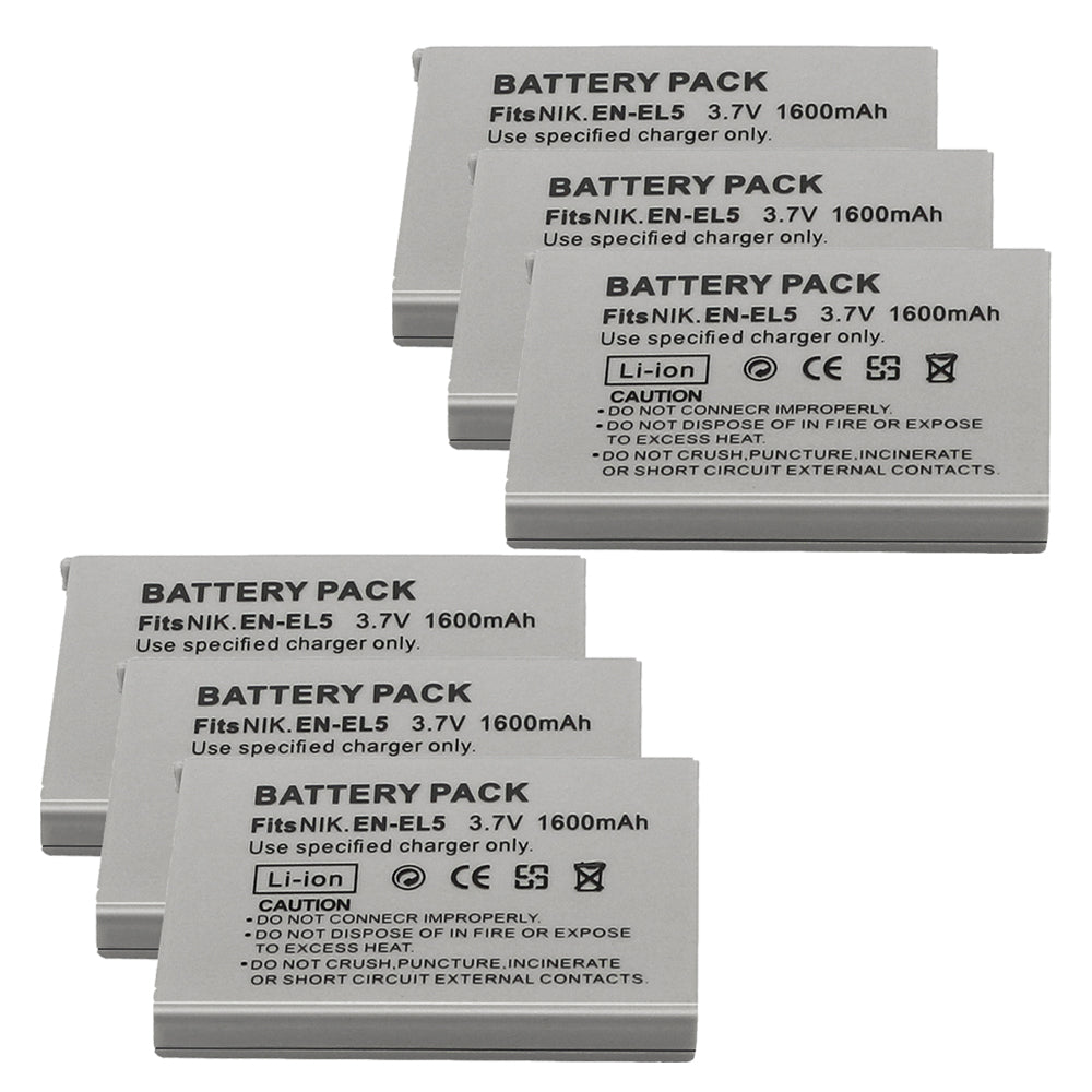 For Nikon EN-EL5 Battery Nikon CoolPix 3700, 4200, 5200, 5900, 7900, P3, P4, P80, P90, P100 1600mAh Camera Batteries
