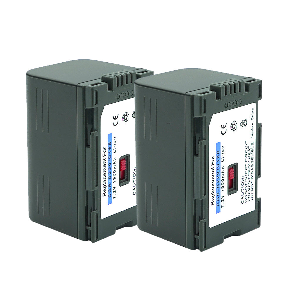 For Panasonic D16S/D220 CGR-D28 Battery  Cga Cgr-d08 D16 D08s D16s D28s 1900mAh Camera Batteries
