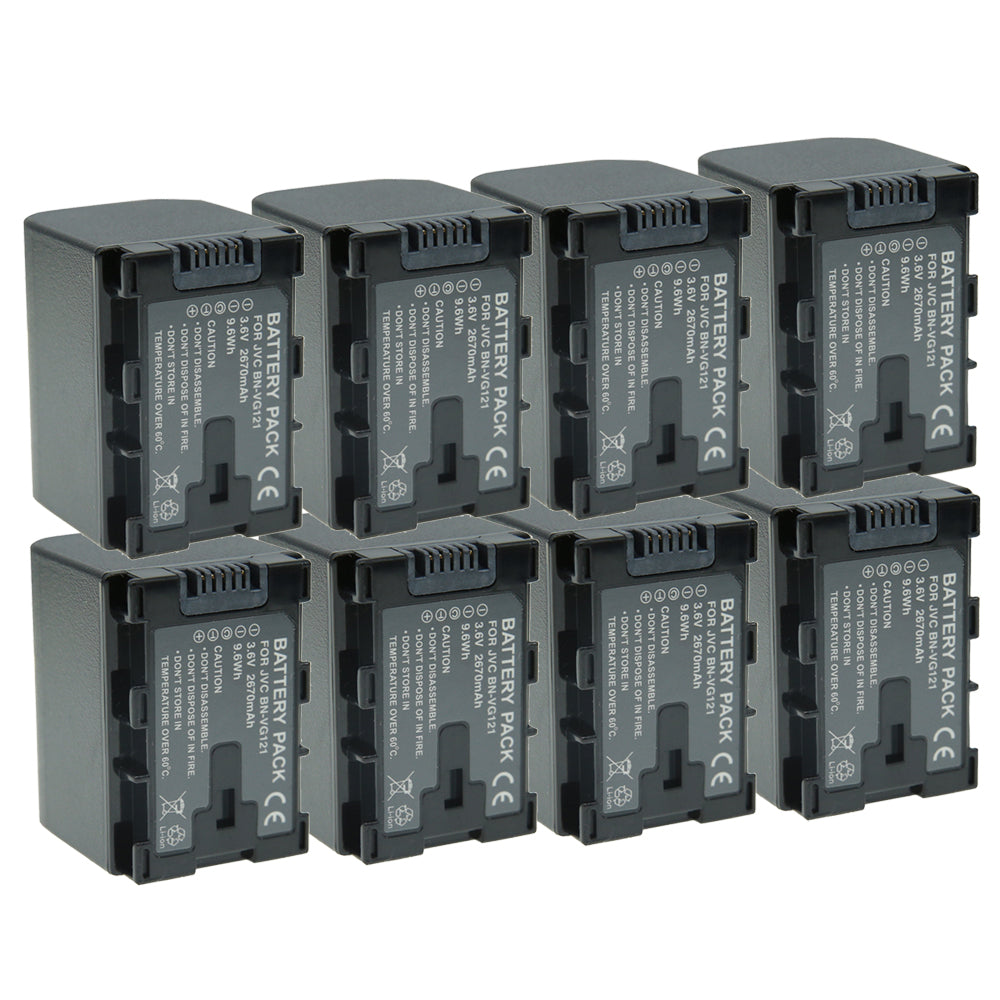 For JVC Camera Battery BN-VG121 3.6V 2670mAh Batteries