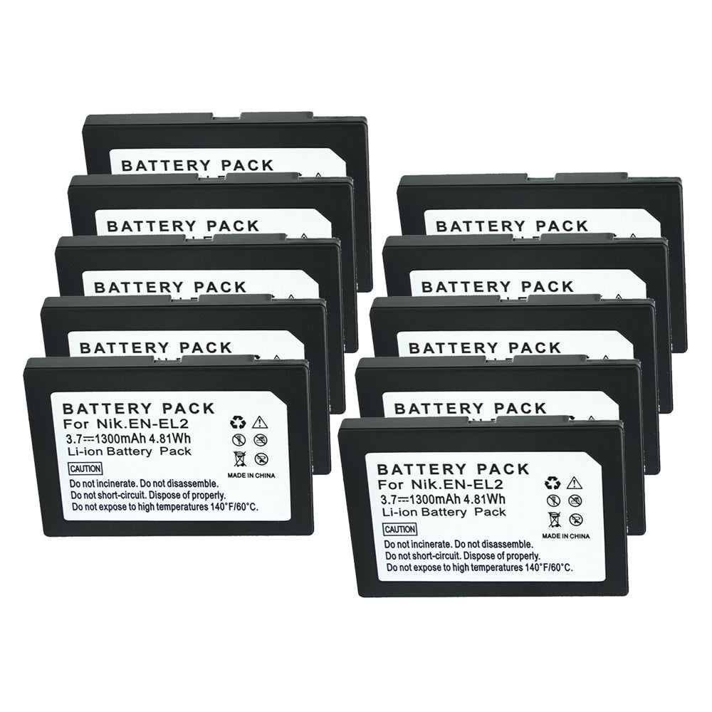 For Nikon EN-EL2 Battery Coolpix 3500, Coolpix SQ, Coolpix 2500 PN DDEN-EL2, 9904, BP-NKL2 1300mAh Camera Batteries