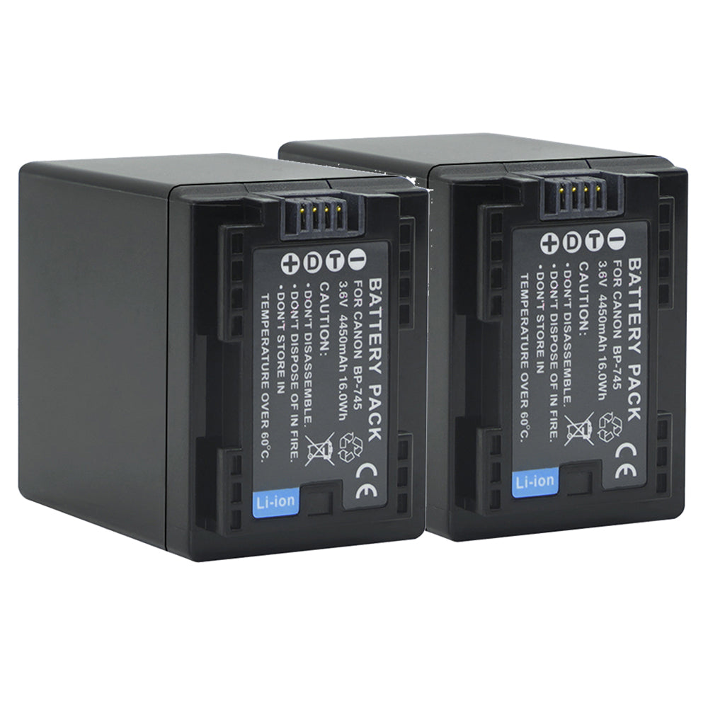 For Canon BP-745 Battery VIXIA HF M50 HFM52 HFR32 HFR32 4450mAh Camera Batteries