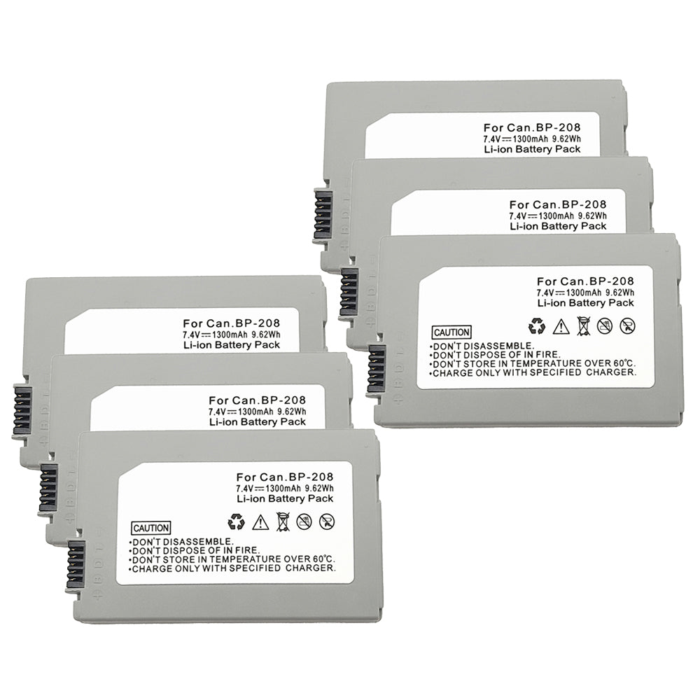 For Canon BP-208 Battery DC10 IViS DC22  MVX1Si 1300mAh Camera Batteries