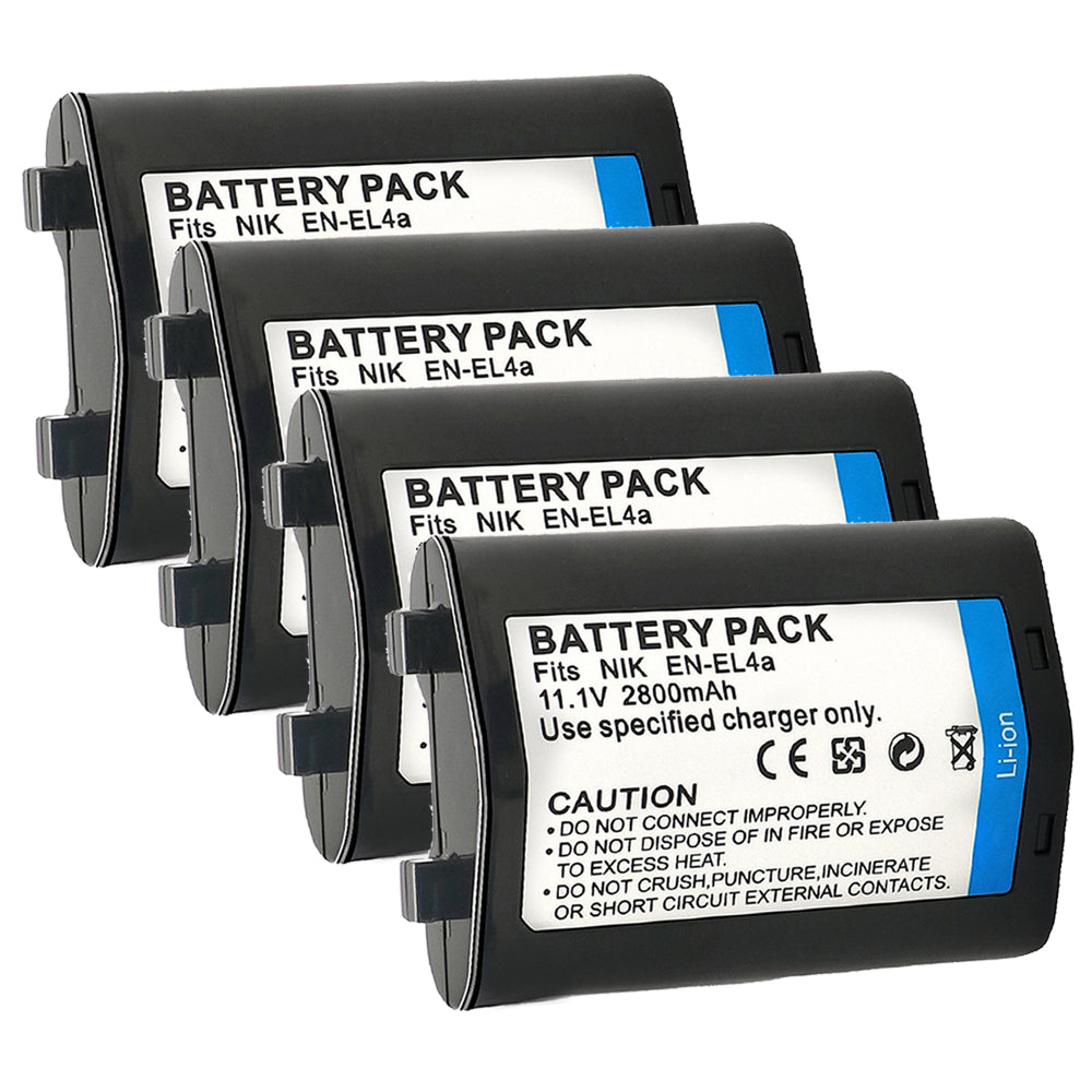 For Nikon EN-EL4 Battery Nikon D2 D2H D2Hs D2X D2Xs D3 2800mAh Camera Batteries