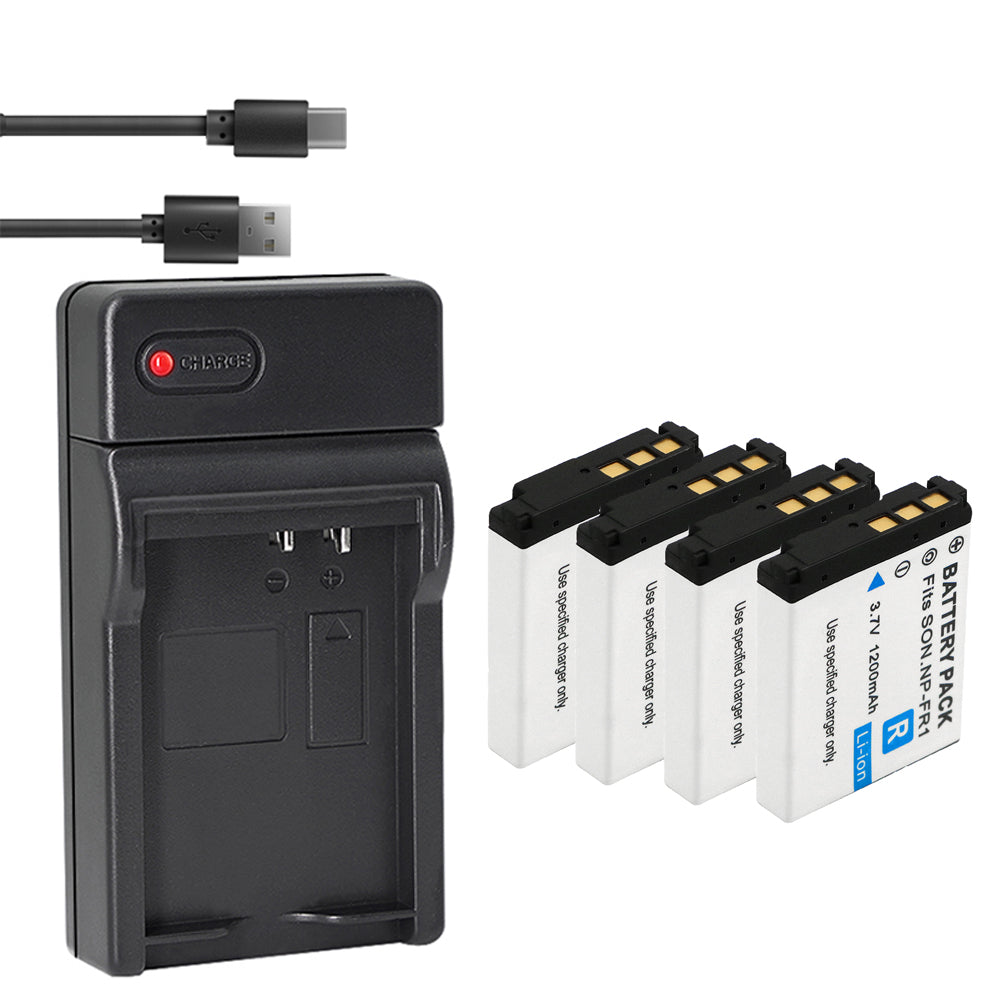2Pcs 1200mAh NP-FR1 NP FR1 Camera Battery + LCD USB Charger for Sony NP-FR1; Sony Cyber-Shot DSC-F88,DSC-G1,DSC-P100,DSC-P100/LJ,DSC-P100/R,DSC-P120,DSCP150,DSC-P200,DSC-T30,DSC-T50,DSC-V3 Came