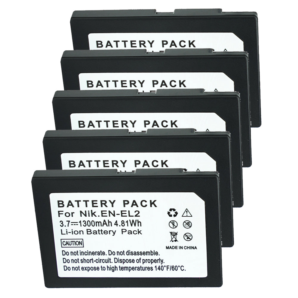 For Nikon EN-EL2 Battery Coolpix 3500, Coolpix SQ, Coolpix 2500 PN DDEN-EL2, 9904, BP-NKL2 1300mAh Camera Batteries