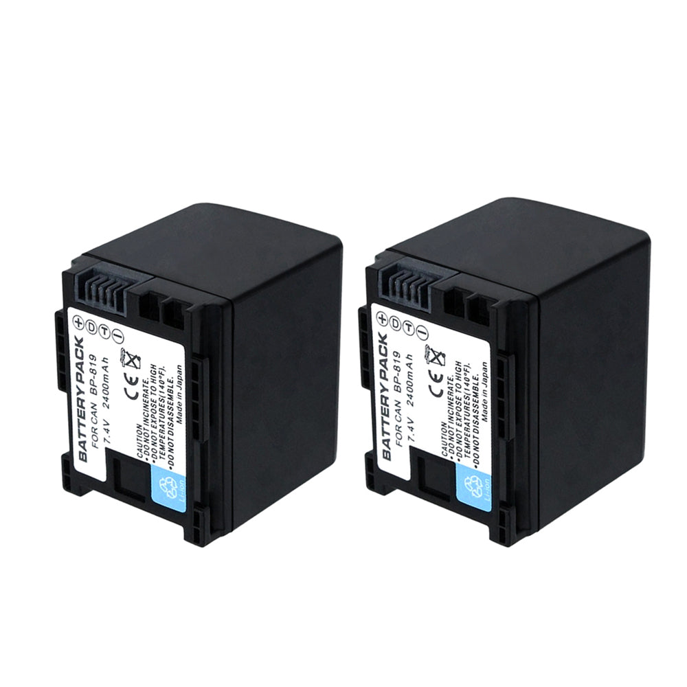 For Canon BP-819 Battery FS10, FS11, VIXIA HF G10 M30 2400mAh Camera Batteries