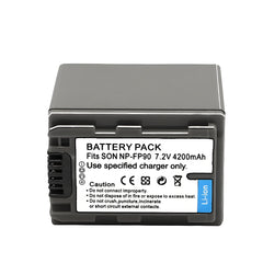 NP-FP90/FP91 Battery Compatible with Sony DCR-SR100 HDR-HC3 HDR-HC3E DCR-DVD103 4200 mAh Camera Batteries