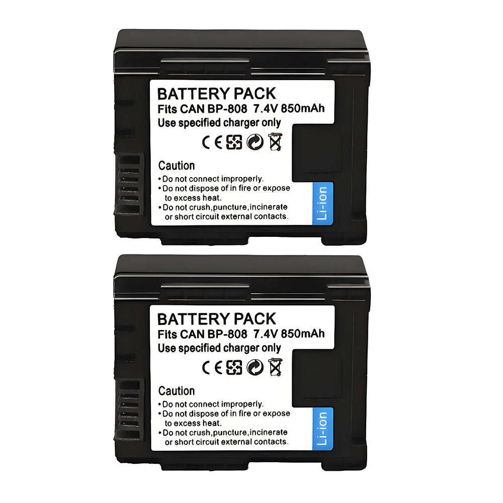 For Canon BP-808 BP-809 Battery FS10, FS11, FS20 VIXIA HF M30 850mAh Camera Batteries