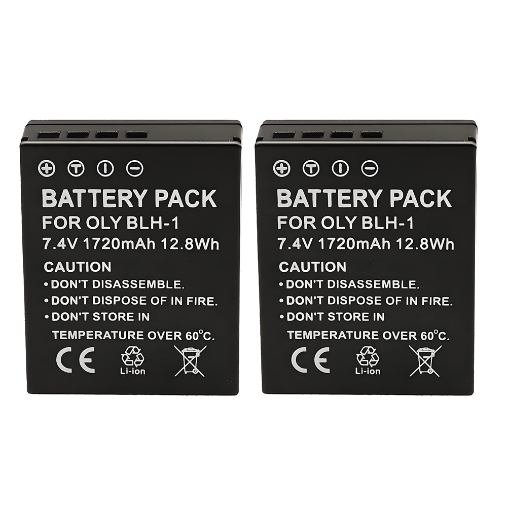 For Olympus BLH-1 (Fully Decoded) Battery OM-D E-M1 Mark II, OM-D E-M1 Mark III, OM-D E-M1X 1720mAh Camera Batteries