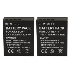 For Olympus BLH-1 (Fully Decoded) Battery OM-D E-M1 Mark II, OM-D E-M1 Mark III, OM-D E-M1X 1720mAh Camera Batteries
