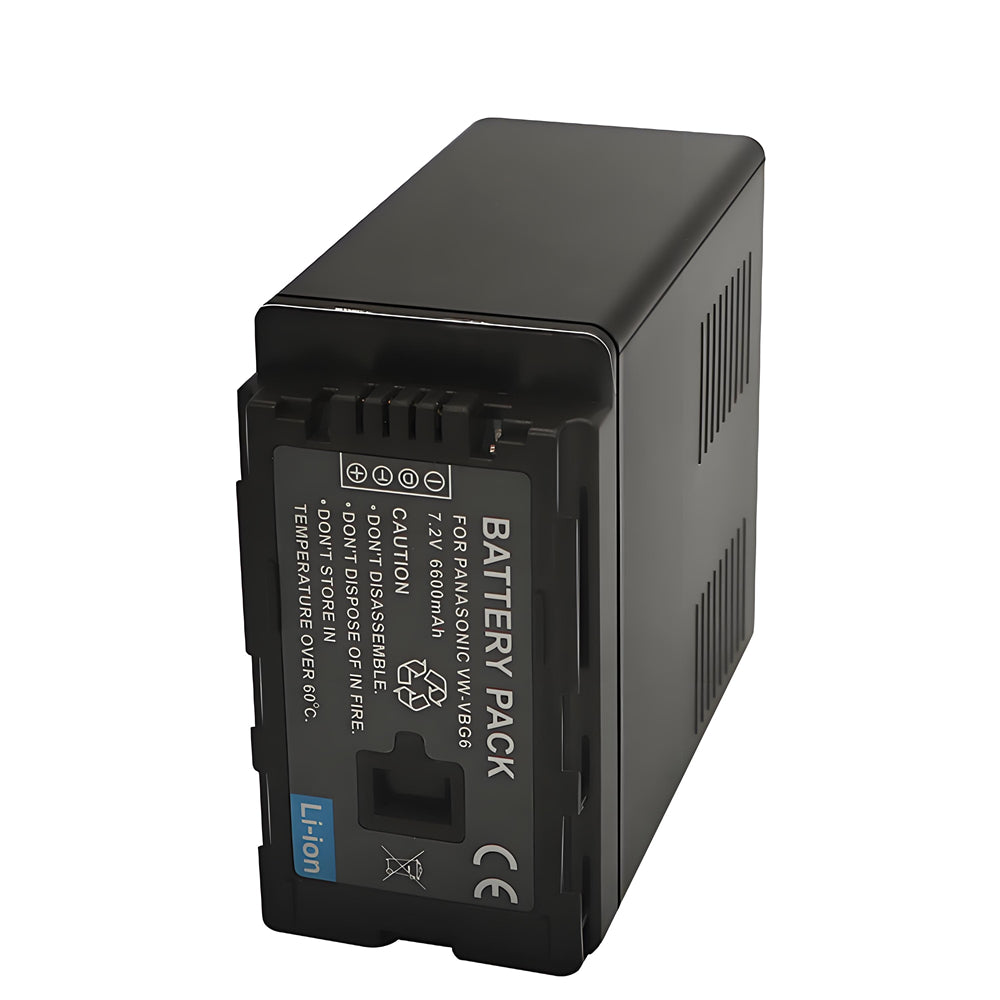 For Panasonic VW-VBG6 Battery Replacement  AG-HMC40, AG-HMC43, AG-HMC45A, AG-HMC70, AG-HMC70U, AG-HMC73MC, AG-HMC80, AG-HMC83MC, AG-HMC150, AG-HMC151E, 6600mAh Camera Batteries