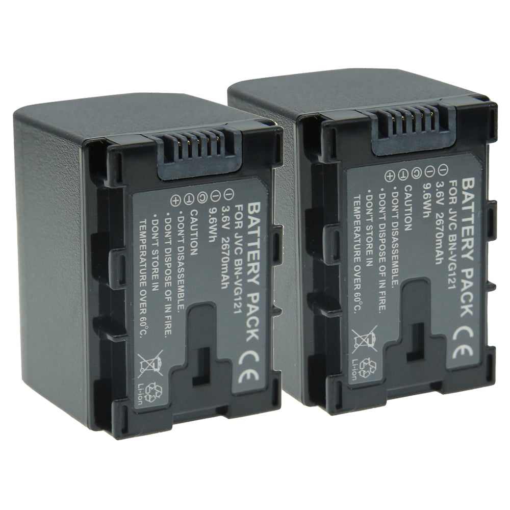 For JVC Camera Battery BN-VG121 3.6V 2670mAh Batteries