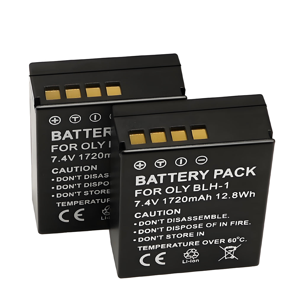 For Olympus BLH-1 (Fully Decoded) Battery OM-D E-M1 Mark II, OM-D E-M1 Mark III, OM-D E-M1X 1720mAh Camera Batteries