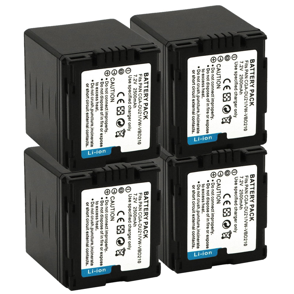 For Panasonic CGA-DU21 Battery Replacement CGA-DU06, CGA-DU07, CGR-DU07, CGA-DU12, CGR-DU12, CGA-DU14, CGR-DU14, CGA-DU21 NV-GS37, NV-GS38, NV-GS40, NV-GS44 2500mAh Camera Batteries