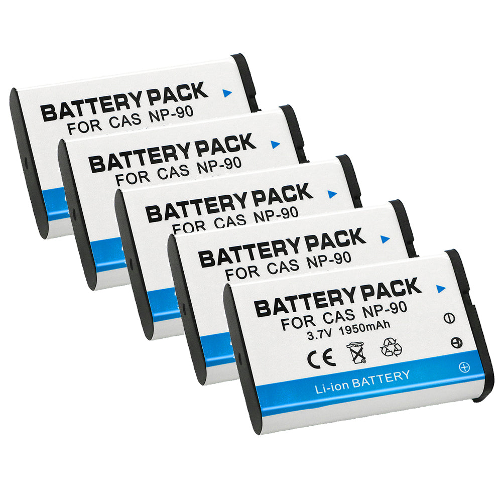 For Casio CNP-90 Battery NP-90DBA Casio BC-90L Charger, Casio Exilim EX-H20G, 1950mAh Camera Batteries
