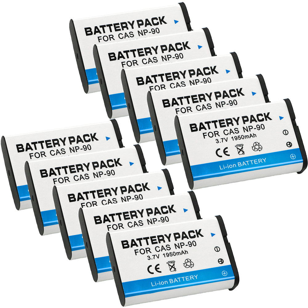 For Casio CNP-90 Battery NP-90DBA Casio BC-90L Charger, Casio Exilim EX-H20G, 1950mAh Camera Batteries