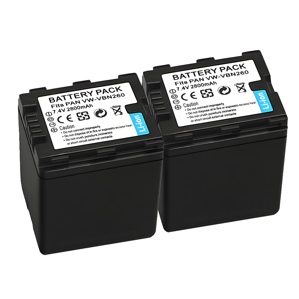 For Panasonic VW-VBN260 Li-ion Battery Replacement  HC-X800 X900 X910 X920 HDC-HS900 SD800 SD900 TM900 2800mAh Camera Batteries