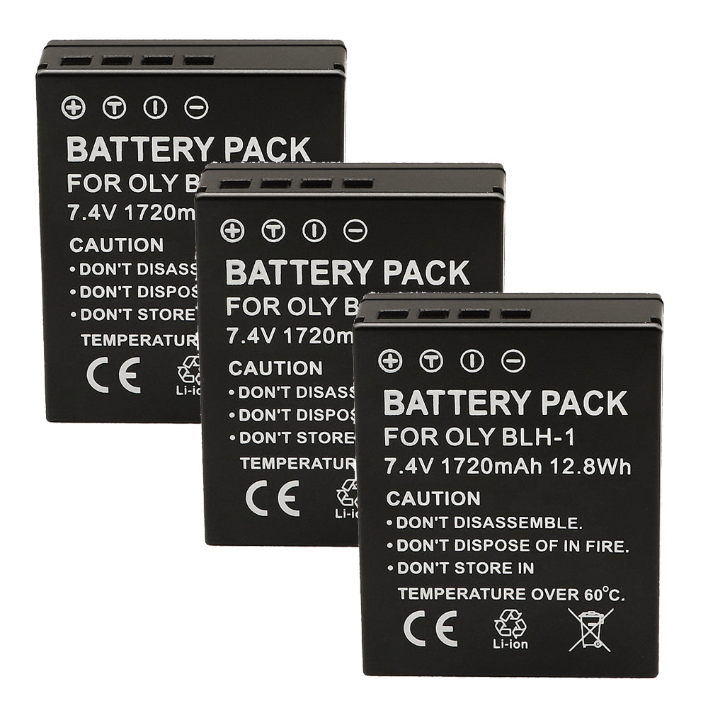 For Olympus BLH-1 (Fully Decoded) Battery OM-D E-M1 Mark II, OM-D E-M1 Mark III, OM-D E-M1X 1720mAh Camera Batteries
