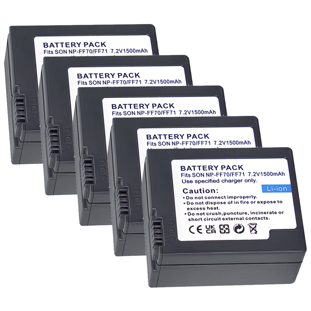 For Sony NP-FF70 NP-FF71 NP-FF71S Battery DCR-HC1000, DCR-HC1000E 1500mAh Camera Batteries