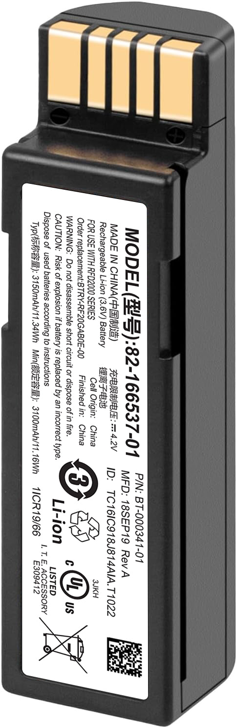 Barcode Scanner Battery 3100mAh BTRY-36IAB0E-00,82-166537-0 for Zebra DS3600,DS3678,LI3600,LS3600,LI3678,LS3678,EVM