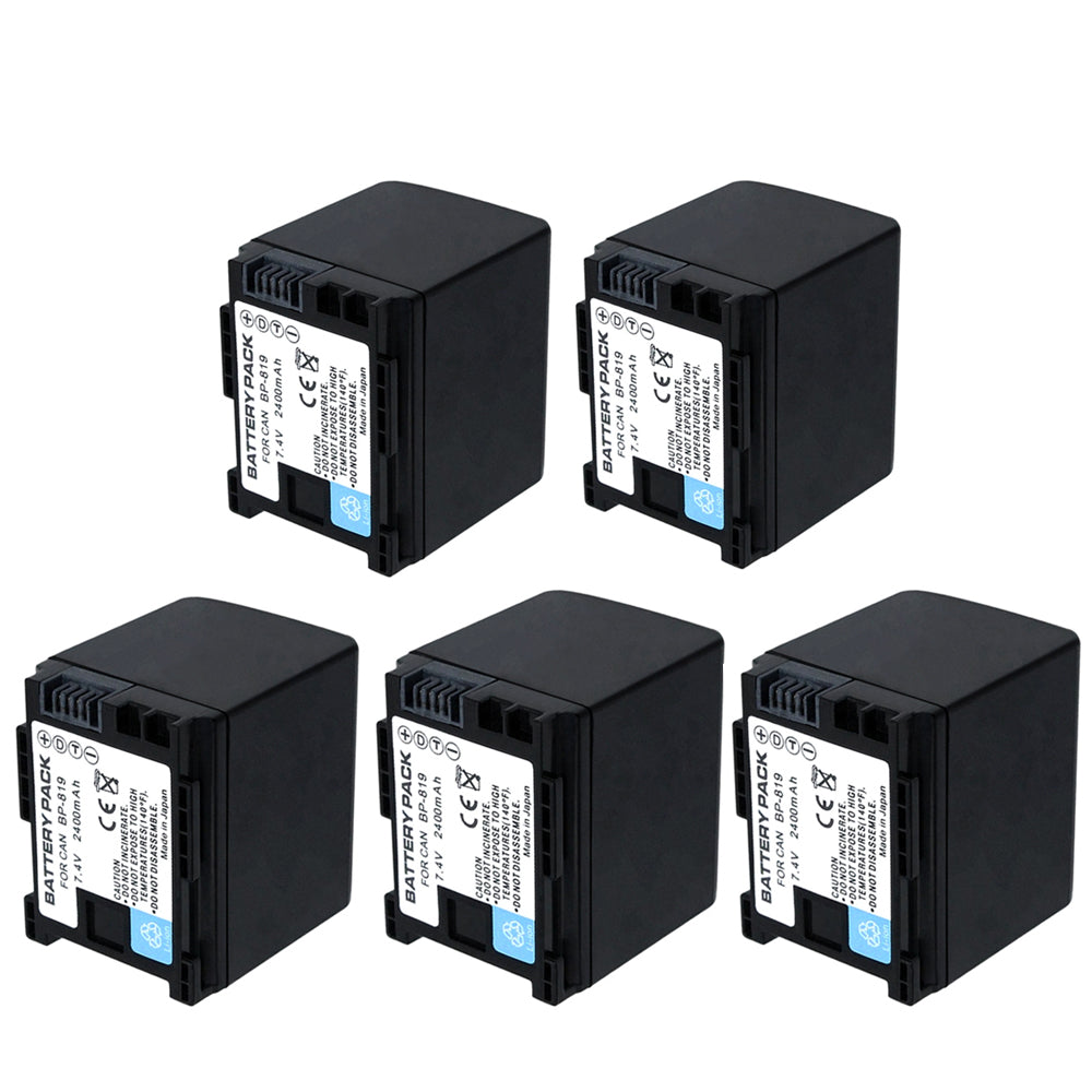 For Canon BP-819 Battery FS10, FS11, VIXIA HF G10 M30 2400mAh Camera Batteries