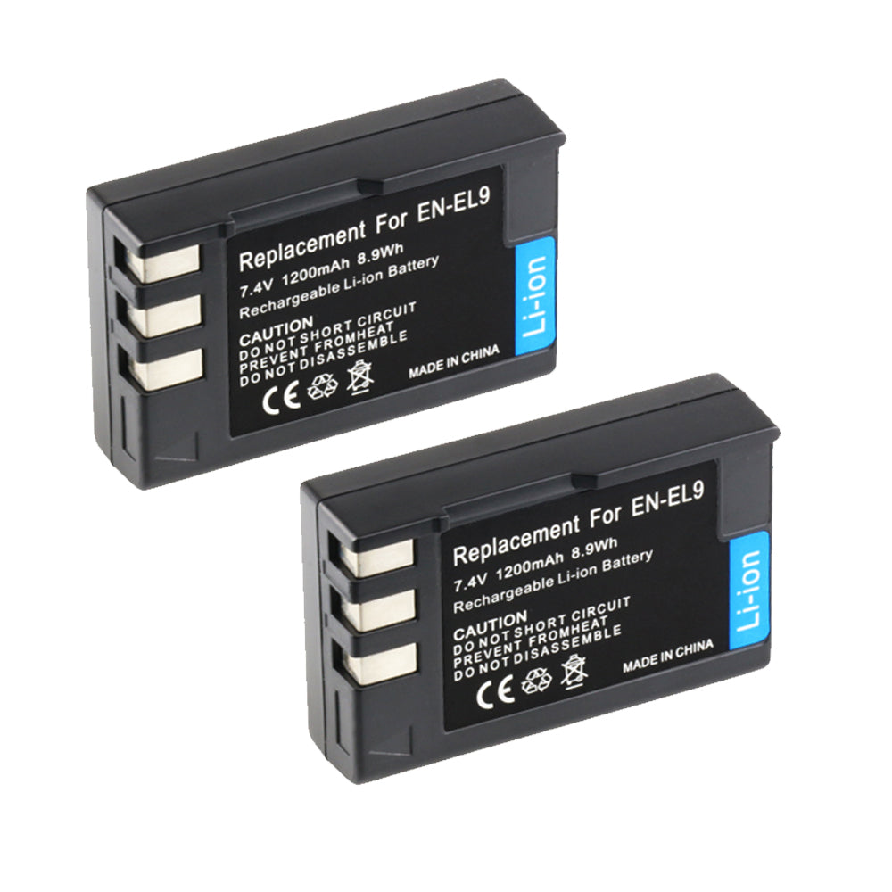 For Nikon EN-EL9 Battery D40, D40X, D60, D3000, D5000 1200mAh Camera Batteries