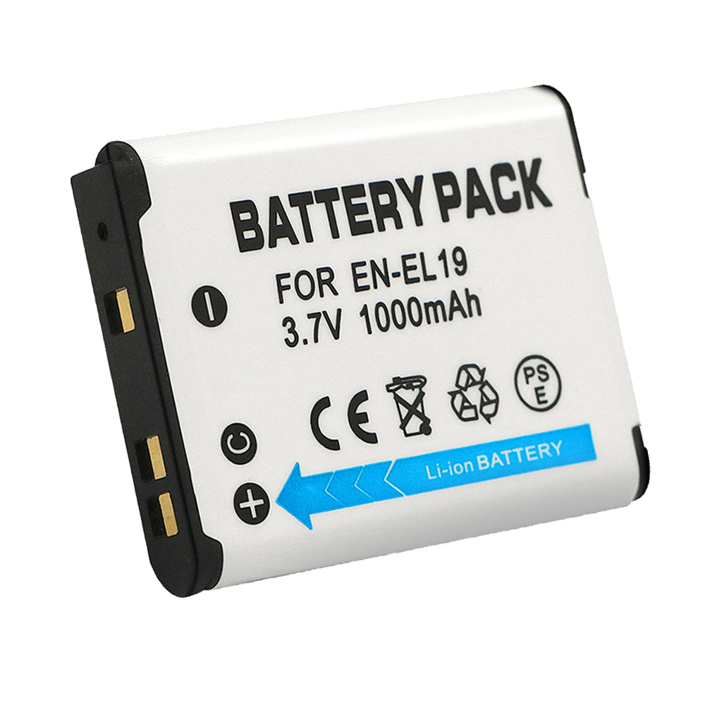 For Nikon EN-EL19 Battery Coolpix S6700, Coolpix S6800, Coolpix S6900 1000mAh Camera Batteries