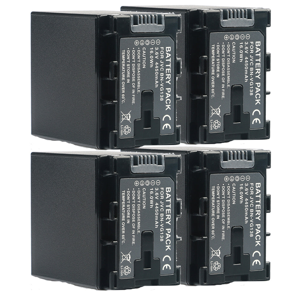 For JVC Camera Battery BN-VG138 3.6V 4450mAh Batteries