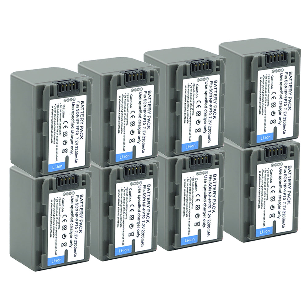 For Sony NP-FP70 NP-FP71 Battery BC-TRP/TRH/TRV, BC-VH1, AC-VQH10 DCR-DVD103 2200 mAh Camera Batteries