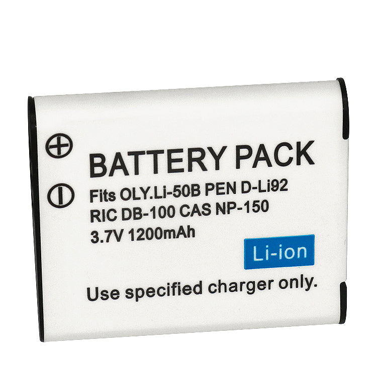 2 X Batteries Compatible with Olympus LI-50B Pentax D-LI92 Ricoh Pentax Optio I-10 RZ10 RZ18 WG-1 WG-2 WG-2GPS WG-3 WG-3GPS WG-4 WG-4GPS WG-5GP SWG-10 SWG-20 WG-30 WG-30W X70