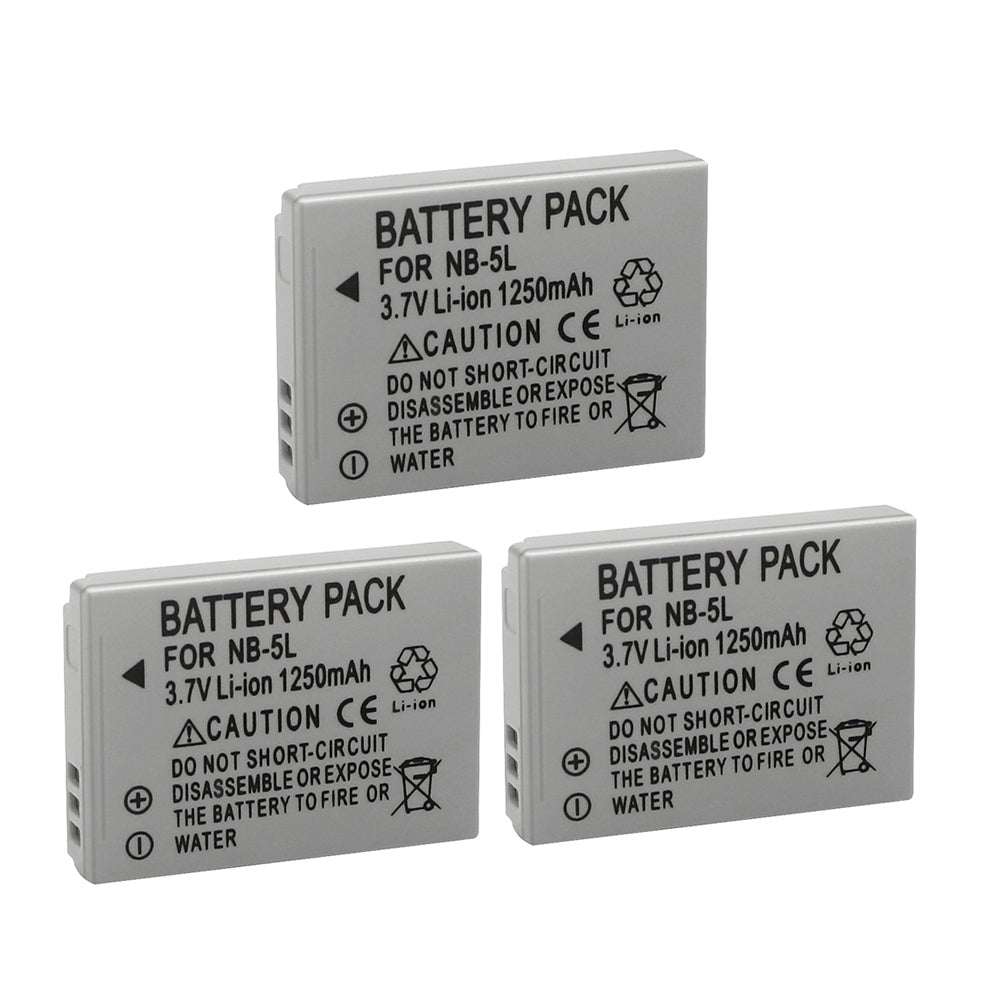 For Canon NB-5L Battery PowerShot S100 SD700 IS SX200 IS 1250mAh Camera Batteries