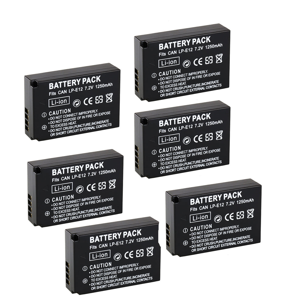 For Canon LP-E12 Battery EOS 100D M200 1250mAh Camera Batteries