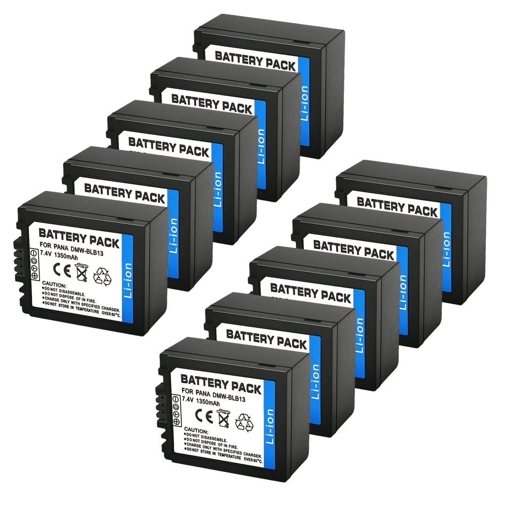 For Panasonic DMW-BLB13 Battery  Lumix DMC-G1, DMC-G2, DMC-G10, DMC-GF1, DMC-GH1 1350mAh Camera Batteries