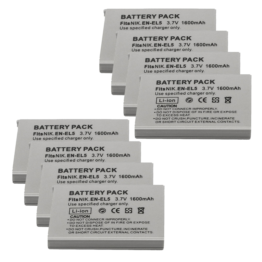 For Nikon EN-EL5 Battery Nikon CoolPix 3700, 4200, 5200, 5900, 7900, P3, P4, P80, P90, P100 1600mAh Camera Batteries
