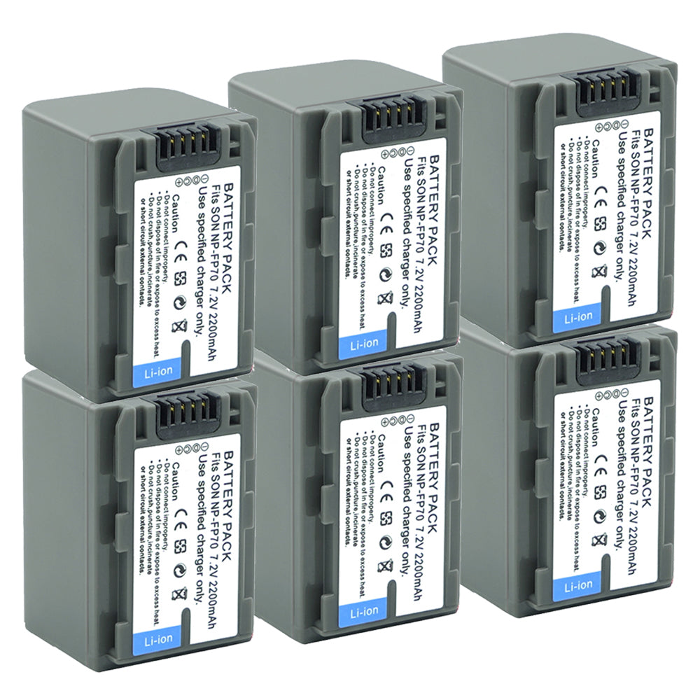 For Sony NP-FP70 NP-FP71 Battery BC-TRP/TRH/TRV, BC-VH1, AC-VQH10 DCR-DVD103 2200 mAh Camera Batteries