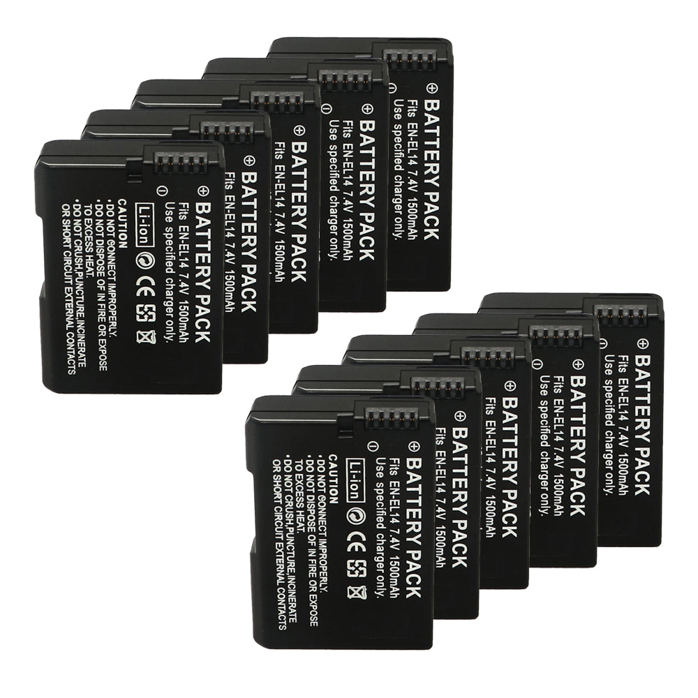 For Nikon EN-EL14 Battery Nikon D3300 DSLR D3400 DSLR D3500 DSLR D5100 DSLR D5200 DSLR 1500mAh Camera Batteries