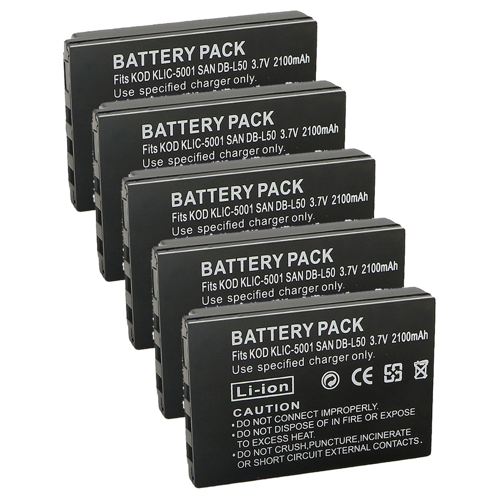For Kodak Camera Battery KLIC-5001 3.7V 2100mAh Batteries