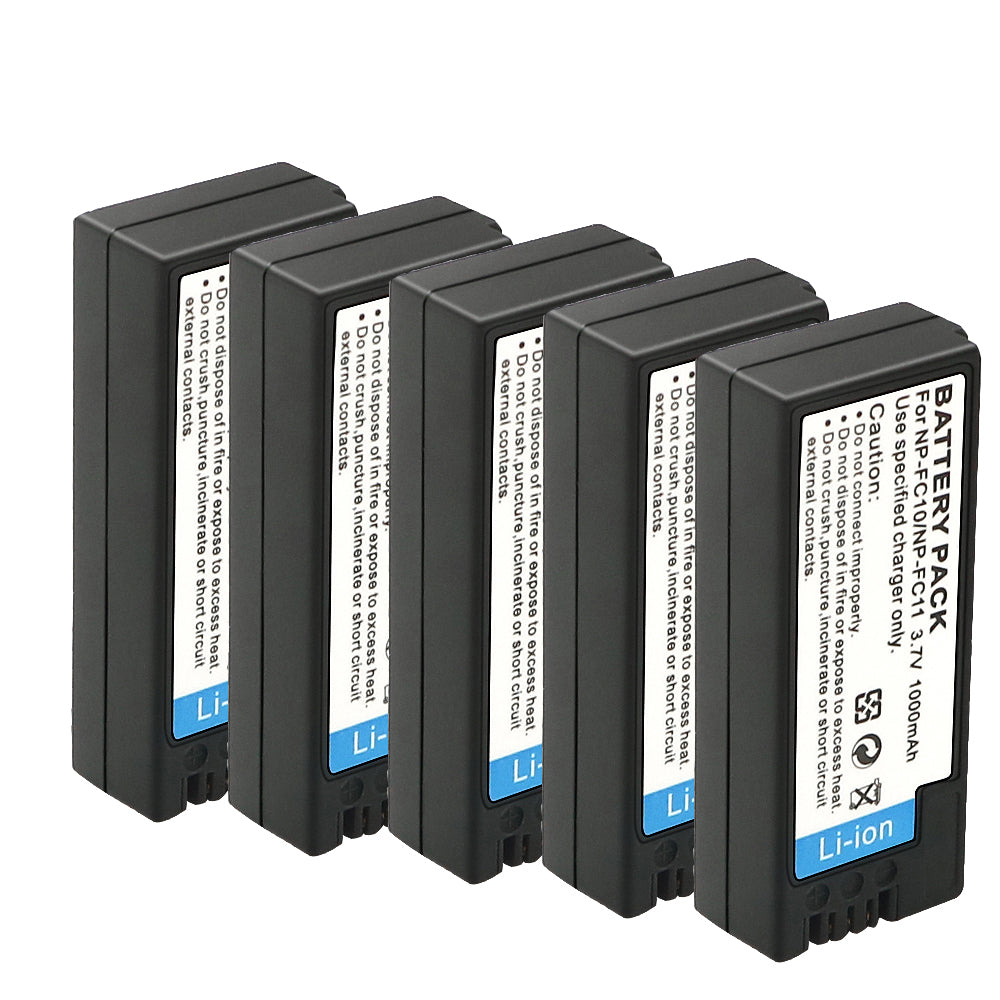 Battery Replacement for Sony NP-FC11 NP-FC10 and Sony Cyber-shot DSC-F77 DSC-FX77 1000mAh Camera Batteries