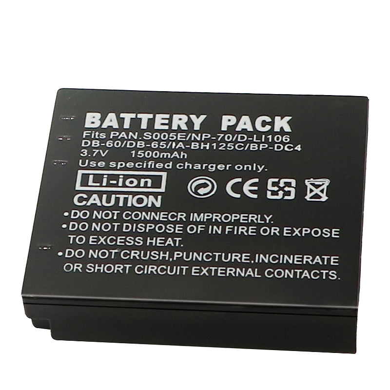1 Pack for Kodak LB-080 Samsung IA-BH125C Ricoh DB-60 DB-65 Sigma BP-41 Pentax D-Li106 Panasonic CGA-S005E CGA-S005 CGR-S005 DMW-BCC12 DMW-BCC12PP Leica BP-DC4 Fujifilm NP-70