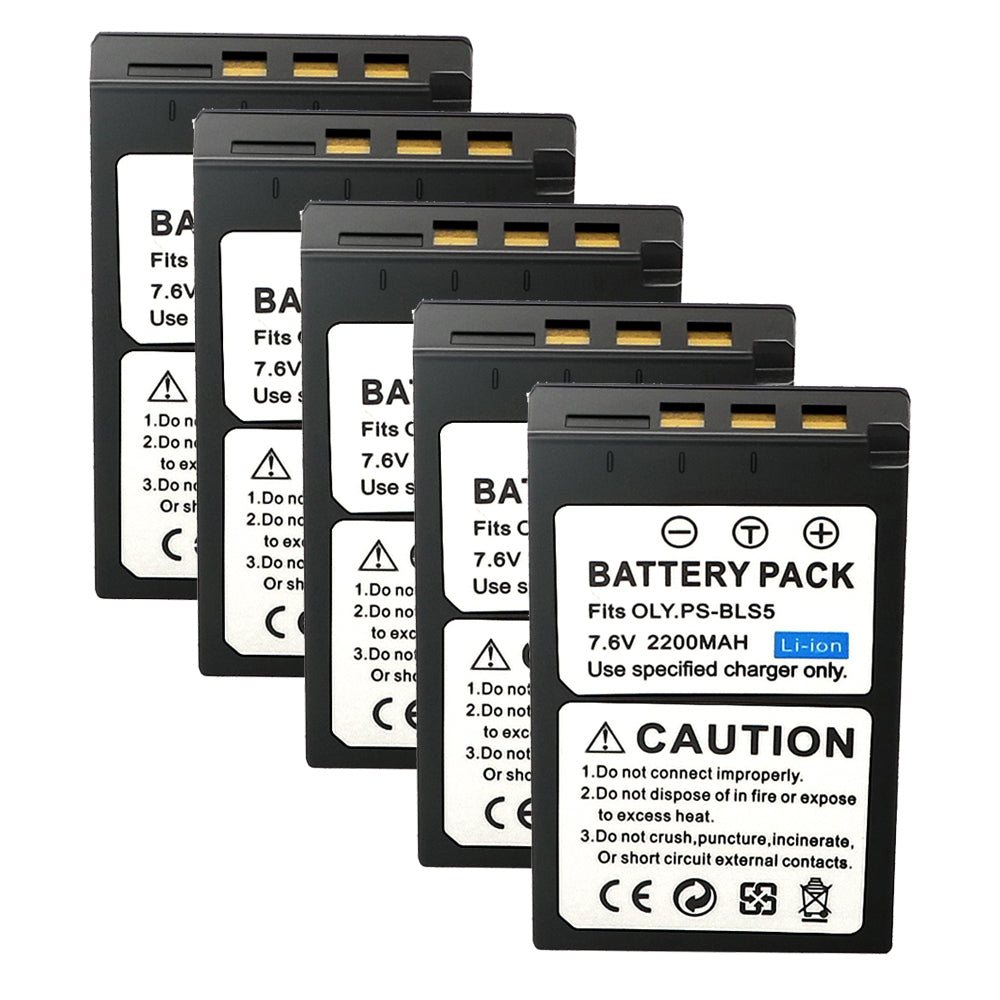 For Olympus BLS-5, BLS-50, PS-BLS5 Battery OM-D E-M10, Pen E-PL2, E-PL5 2200mAh Camera Batteries